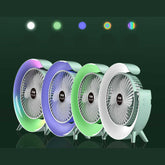 USB Rechargeable 3 Speed 1800MAH Battery Portable Fan Desktop Mini Fan with Night Light in 5 Colors